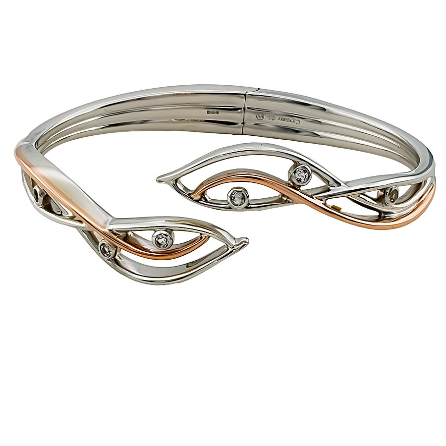 Silver & 9ct Gold Clogau Sprung Bangle